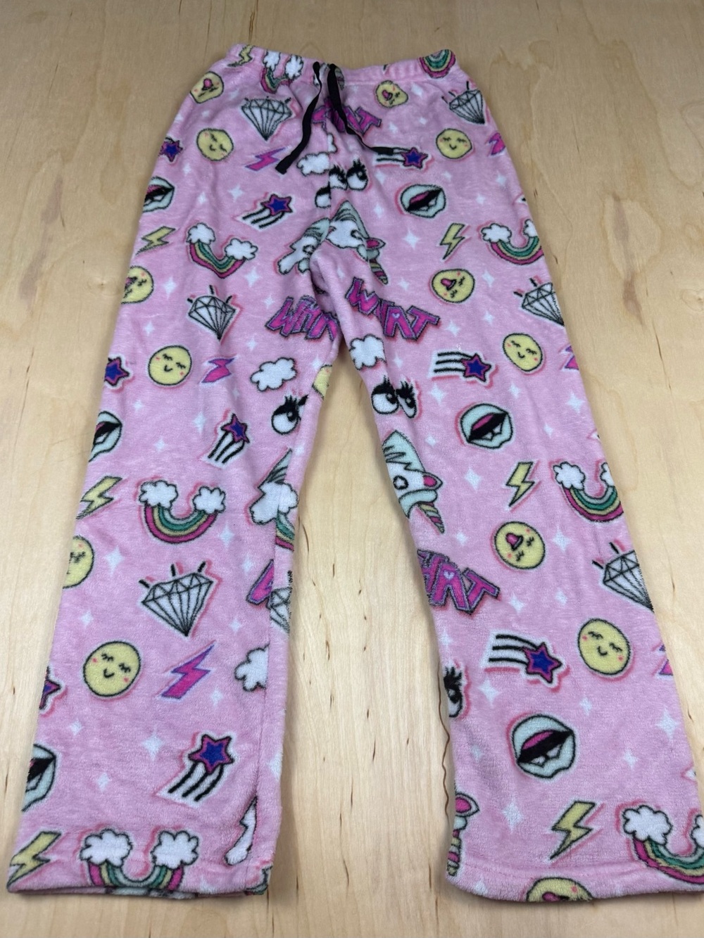 Girls' Pink Unicorn & Emoji Fleece Pajama Pants